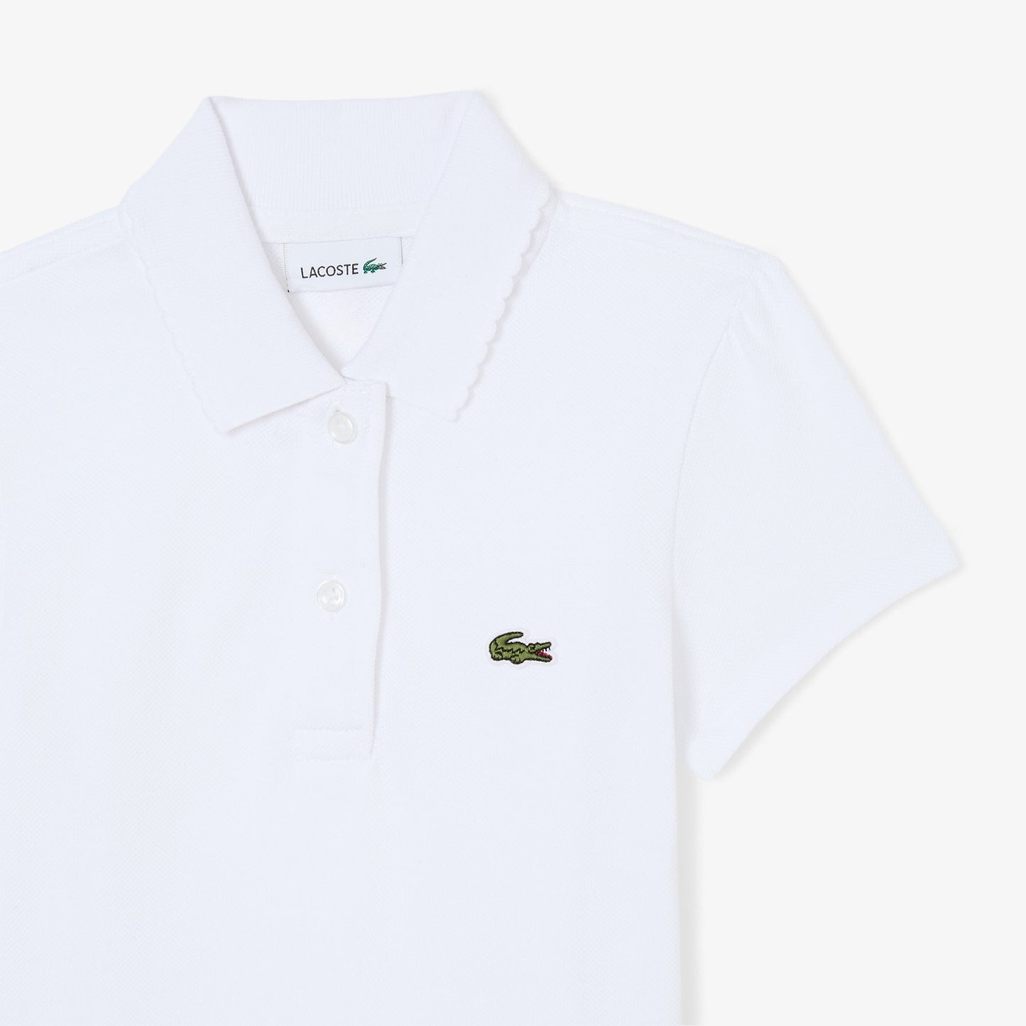 Lacoste Polo in piqué con collo smerlato