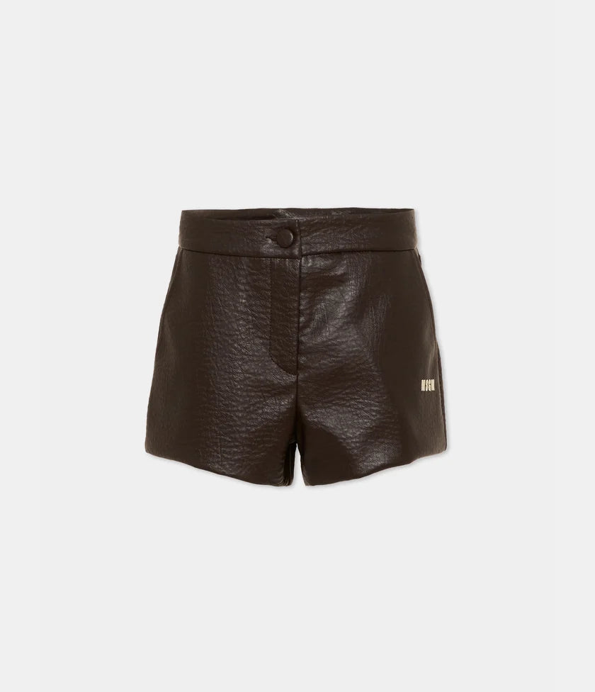MSGM SHORTS IN ECOPELLE FW27