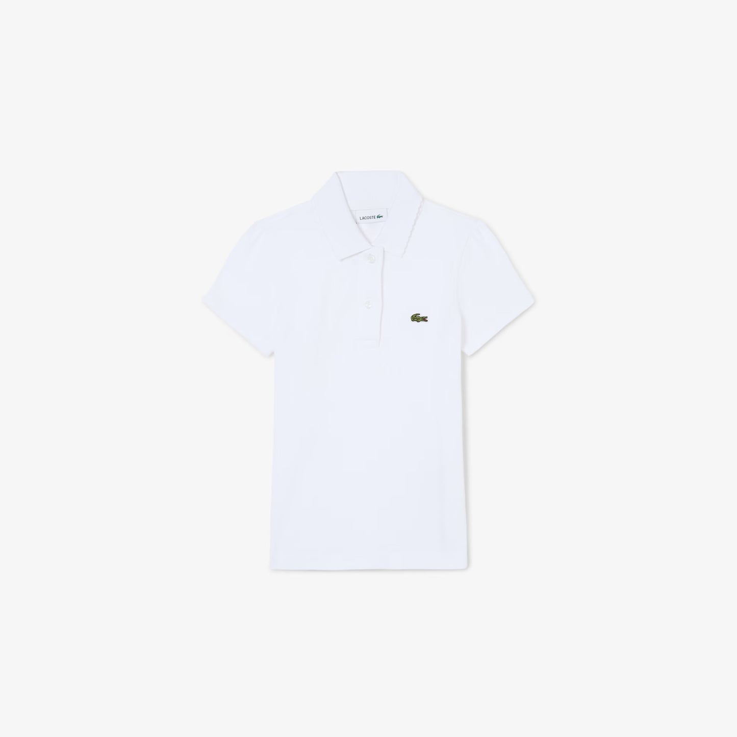 Lacoste Polo in piqué con collo smerlato