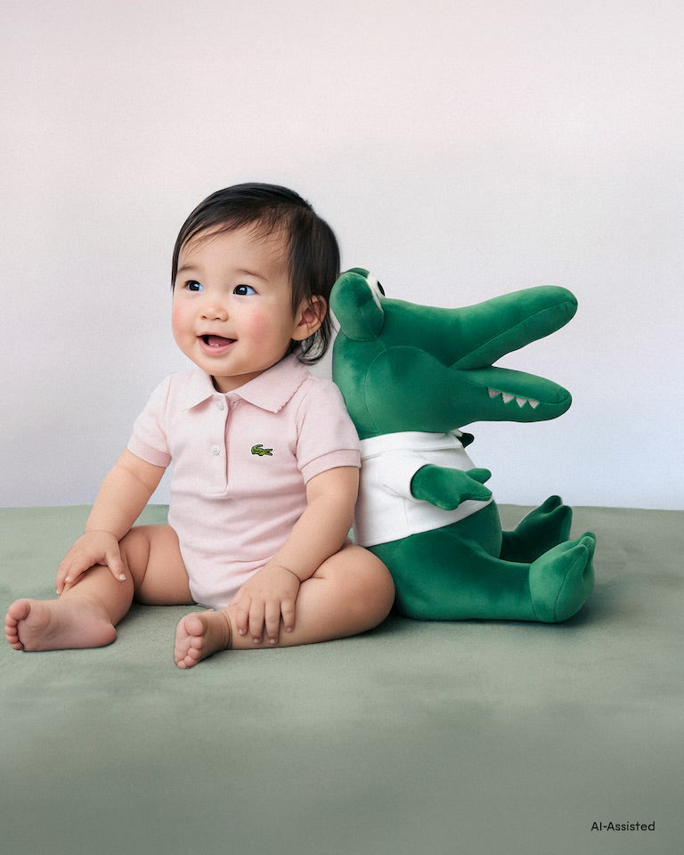Lacoste Polo in piqué con collo smerlato
