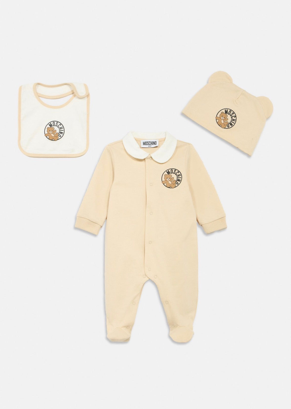 Moschino Baby set tutina + cappello + bavaglino