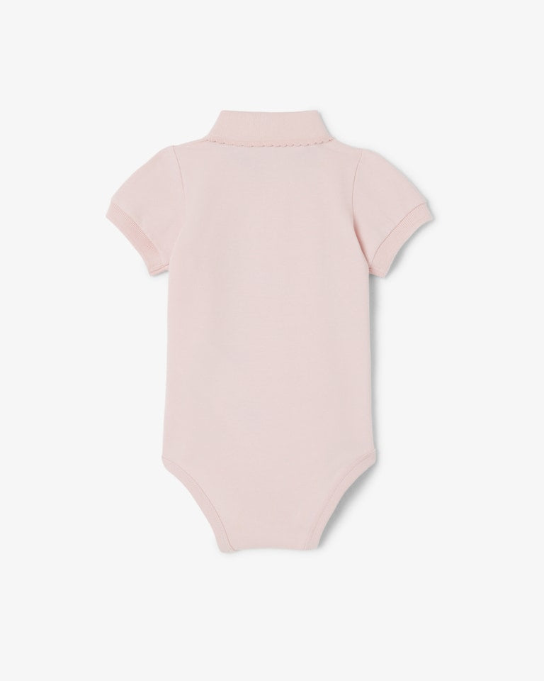 Lacoste Body neonato in piqué con collo smerlato