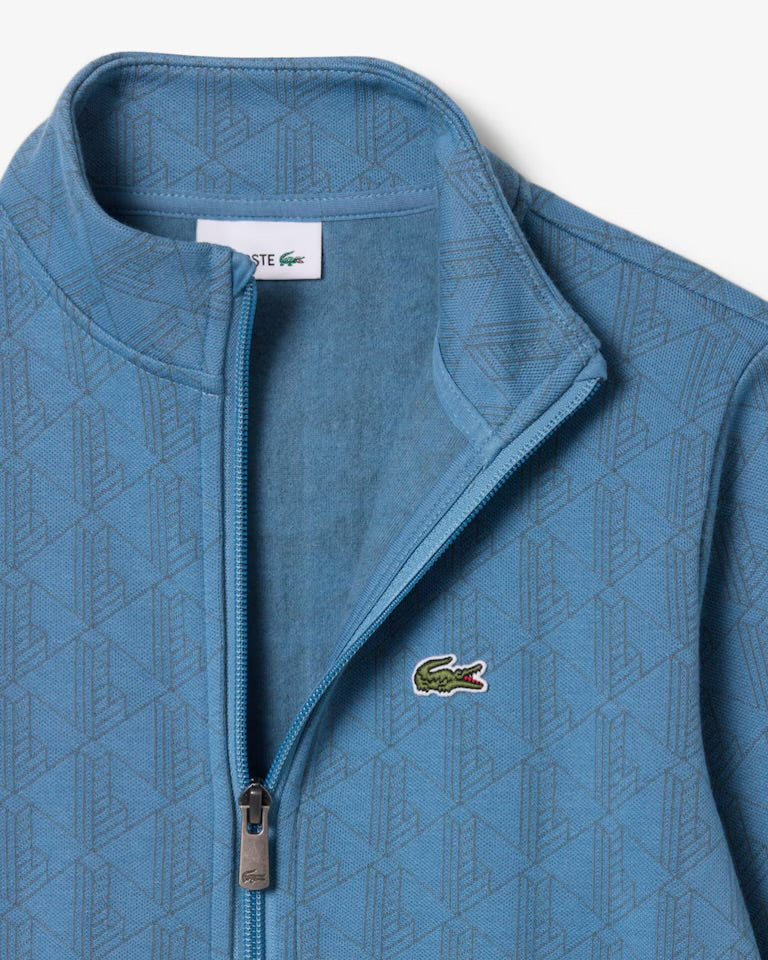 LACOSTE Felpa full zip monogram felpata FW27