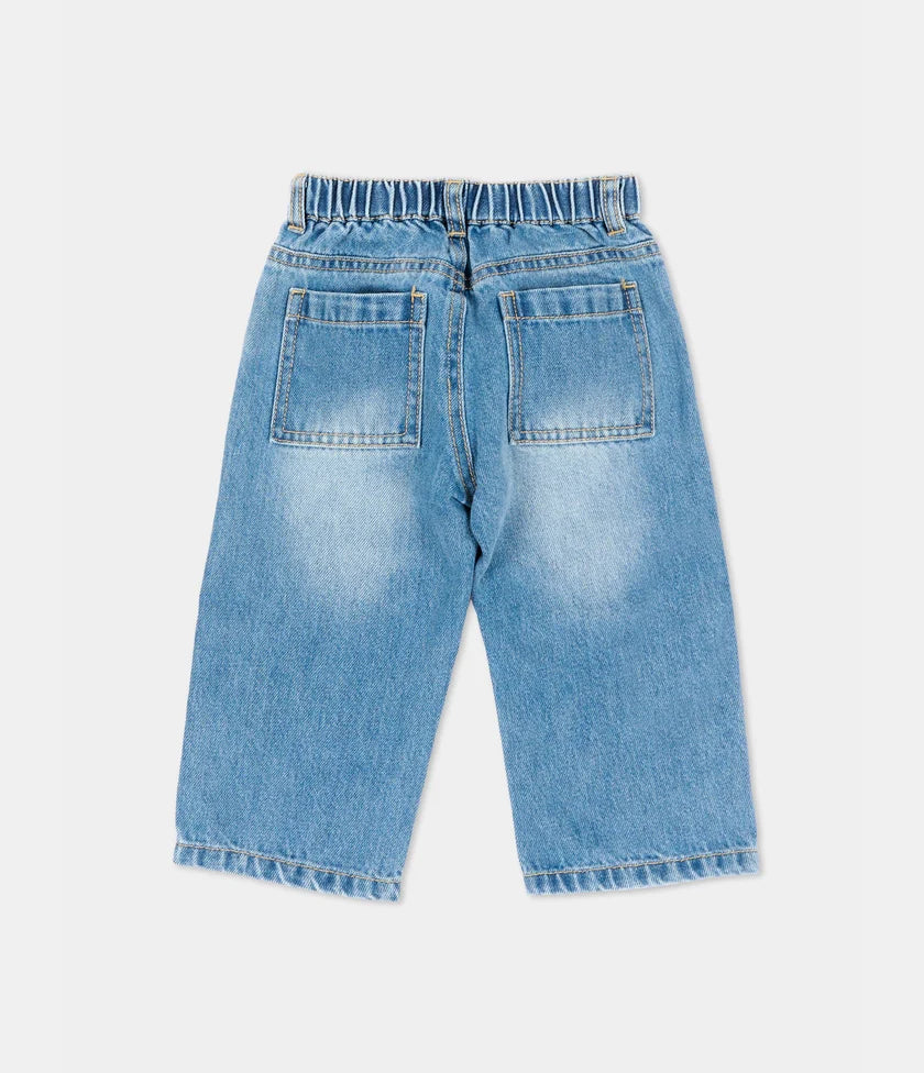 Moschino Jeans denim per neonato con teddy bear