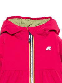 K-WAY PIUMINO EVERSIBILE PER NEONATO KIDS FUCSIA CON CAPPUCCIO E LOGO