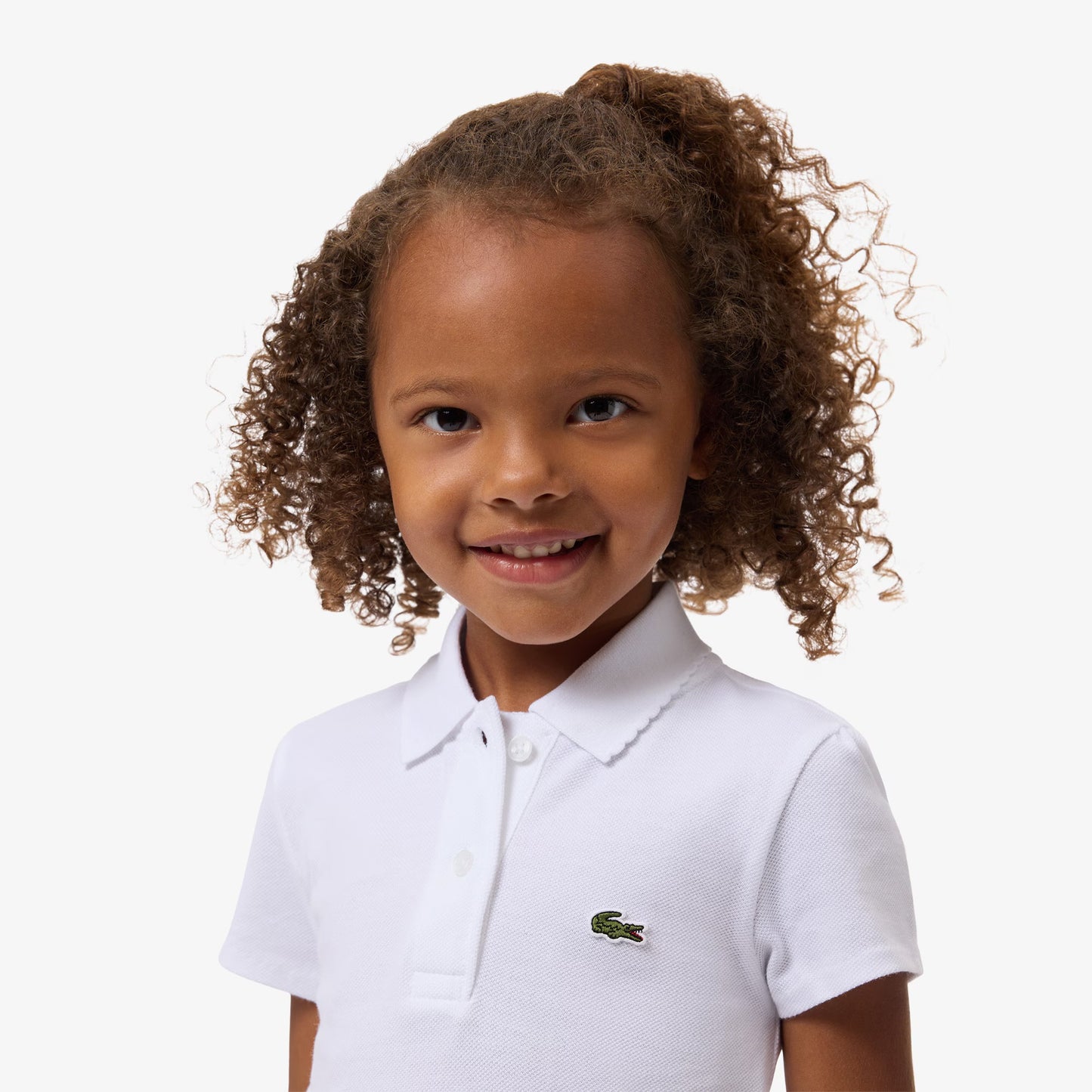 Lacoste Polo in piqué con collo smerlato