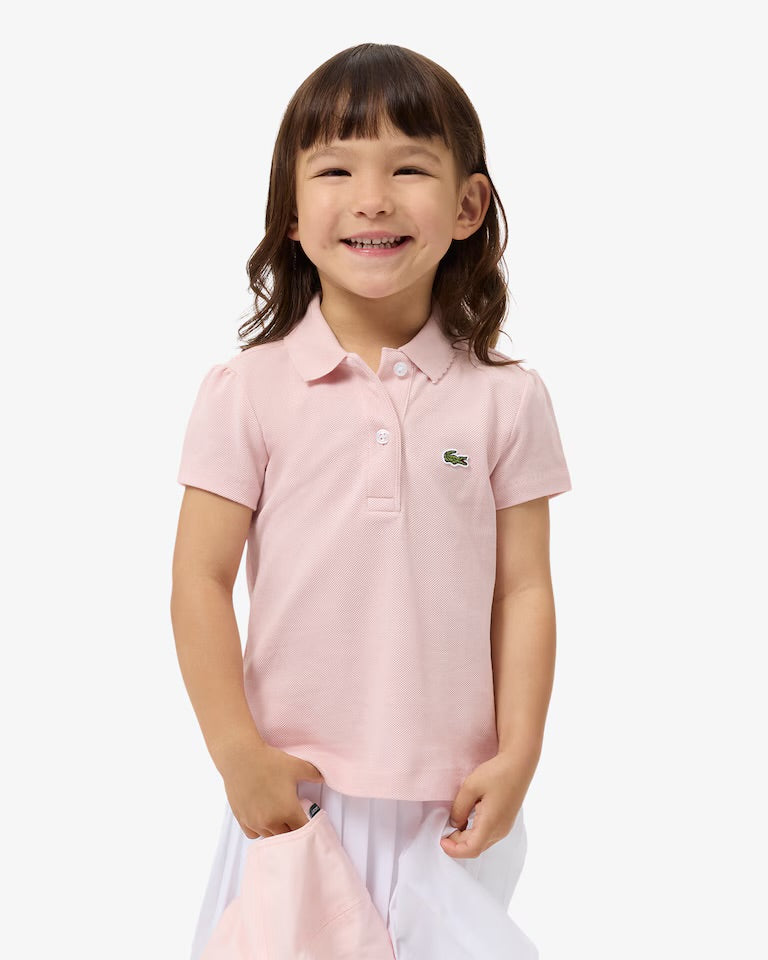Lacoste Polo in piqué con collo smerlato