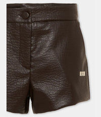 MSGM SHORTS IN ECOPELLE FW27