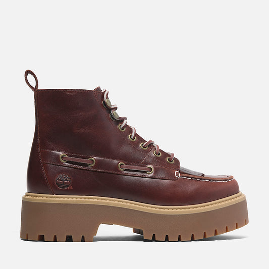 TIMBERLAND Stivale Sfrangiato con Plateau Stone Street da Donna in bordeaux FW27