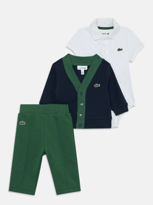Lacoste set 3 pezzi bimbo-neonato