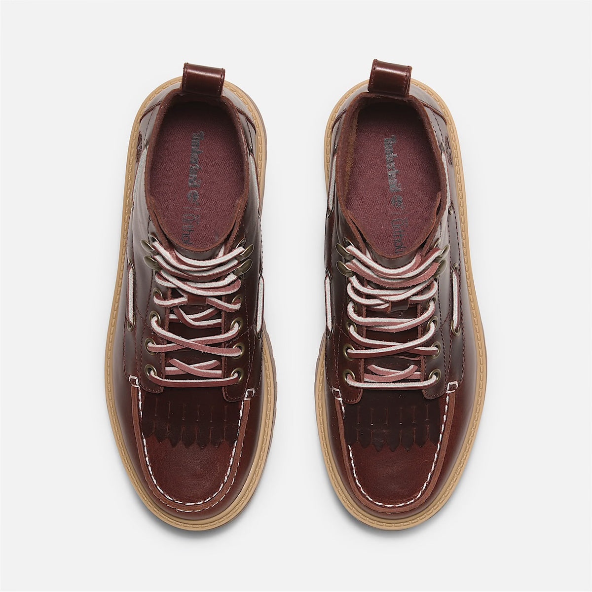 TIMBERLAND Stivale Sfrangiato con Plateau Stone Street da Donna in bordeaux FW27