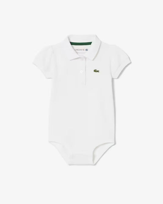 Lacoste polo in piqué con collo smerlato