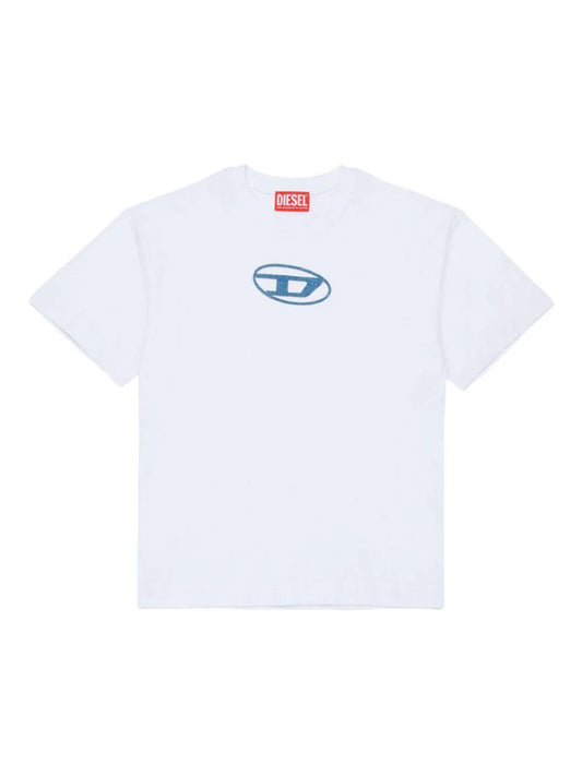 Diesel T-shirt con logo in jeans