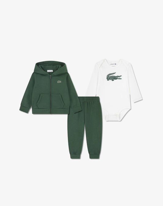 Lacoste set 3 pezzi neonato unisex